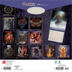 Alternative view of Gothic Alchemy OFFICIAL | 2026 12 x 24 Inch (Hanging) Monthly Square Wall Calendar | Plastic-Free | BrownTrout | Manchester Artists Anti Jewellery Design