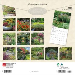 Alternative view of Country Gardens | 2026 12 x 24 Inch (Hanging) Monthly Square Wall Calendar | Plastic-Free | BrownTrout | Gardening Outdoor Home Nature