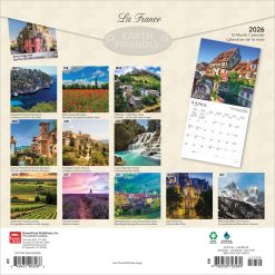 Alternative view of France | 2026 12 x 24 Inch (Hanging) Monthly Square Wall Calendar | Foil Stamped Cover | English/French Bilingual | Plastic-Free | BrownTrout | Travel Europe Paris