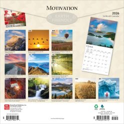 Alternative view of Motivation | 2026 12 x 24 Inch (Hanging) Monthly Square Wall Calendar | Foil Stamped Cover | Plastic-Free | BrownTrout | Inspiration Quotes