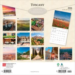 Alternative view of Tuscany | 2026 12 x 24 Inch (Hanging) Monthly Square Wall Calendar | Plastic-Free | BrownTrout | Travel Europe Italy Florence
