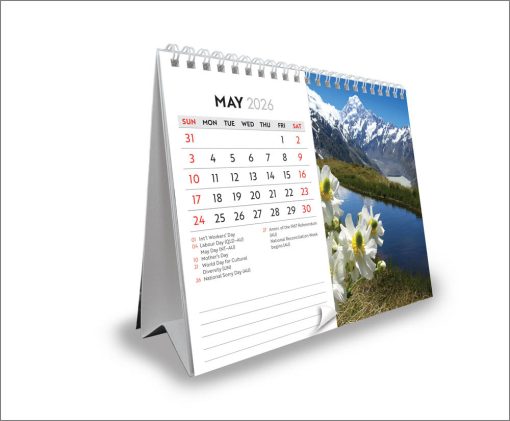 Visions of New Zealand | 2026 7.5 x 6 Inch Monthly Double-View Easel Desk Calendar | BrownTrout | Travel Scenic Oceania Photography