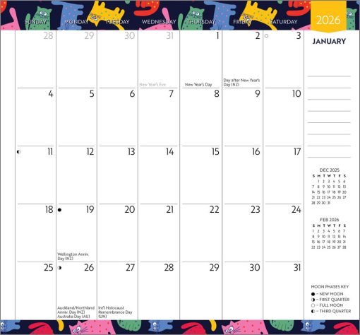 Colourful Cats 2026 Pocket Planner