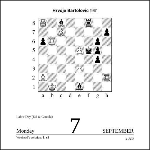Chess 2026 Day-to-Day Desk Calendar