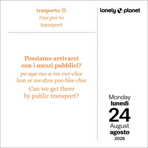Lonely Planet: Italian Phrasebook 2026 Day-to-Day Desk Calendar