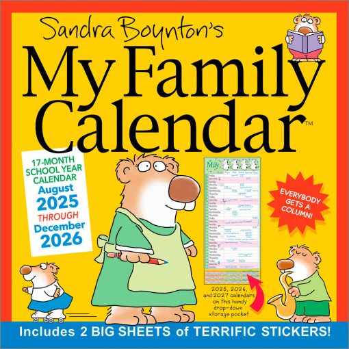 Sandra Boynton's 17-Month 2025-2026 My Family Wall Calendar