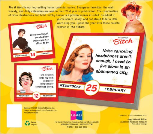Daily Bitch 2026 Day-to-Day Desk Calendar