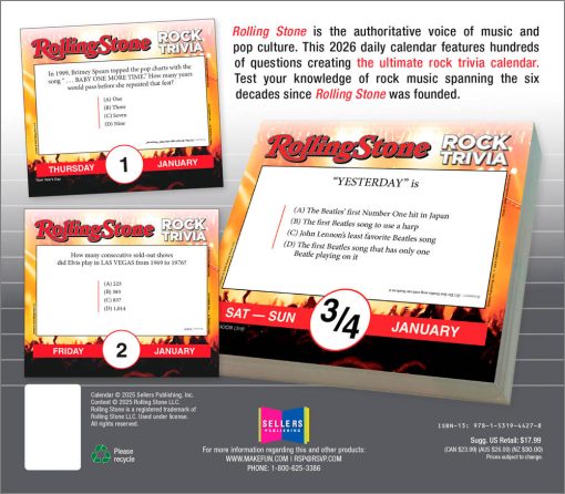 Rolling Stone Rock Trivia 2026 Boxed