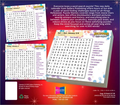 Hollywood Word Search 2026 Boxed