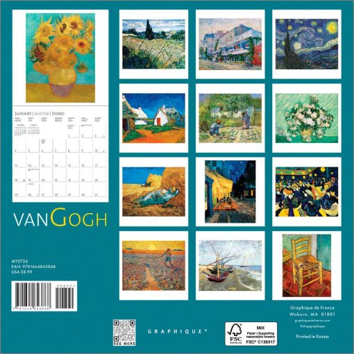 Van Gogh 2026 178 mm x 178 mm Mini Wall Calendar