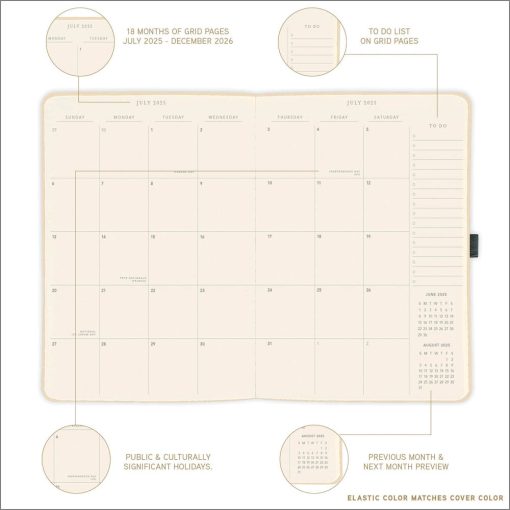 Classic Black 8x10 Vegan Leather 2026 Planner Calendar