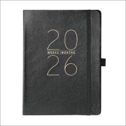 Classic Black 6x8 Vegan Leather 2026 Planner