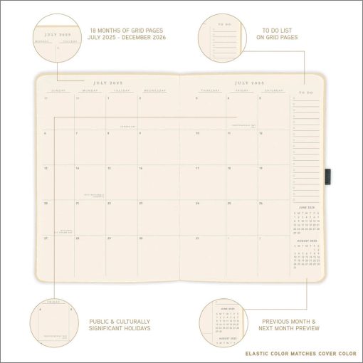 Classic Brown 6x8 Vegan Leather 2026 Planner