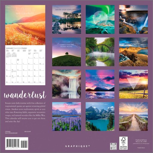Wanderlust 2026 Square Wall Calendar