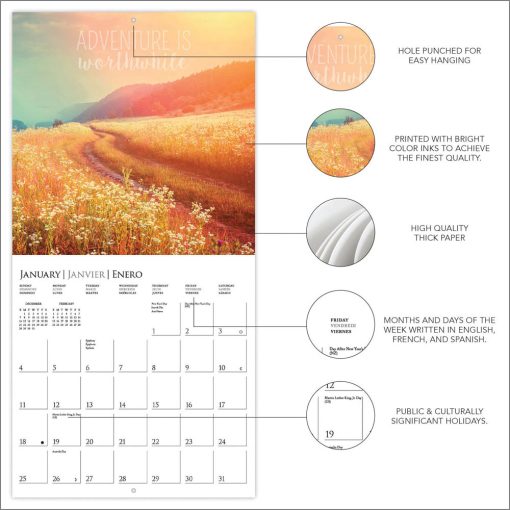 Wanderlust 2026 Square Wall Calendar