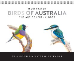 Birds of Australia | The Art of Jeremy Boot | 2026 7.5 x 6 Inch Monthly Double-View Easel Desk Calendar | Foil Stamped Cover | BrownTrout | Animals Ornithology Wildlife