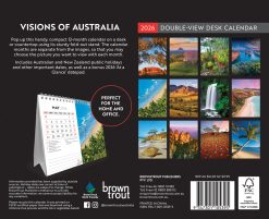Alternative view of Visions of Australia | 2026 7.5 x 6 Inch Monthly Double-View Easel Desk Calendar | BrownTrout | Travel Scenic Oceania Photography