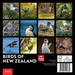 Alternative view of New Zealand Birds | 2026 7 x 14 Inch (Hanging) Monthly Mini Wall Calendar | BrownTrout | Animals Ornithology Wildlife