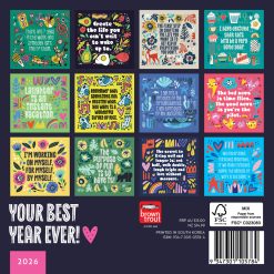 Alternative view of Your Best Year Ever | 2026 7 x 14 Inch (Hanging) Monthly Mini Wall Calendar | BrownTrout | Inspiration Motivational