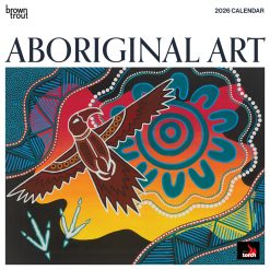 Aboriginal Art | 2026 12 x 24 Inch (Hanging) Monthly Square Wall Calendar | Plastic-Free | BrownTrout | Paintings Australia Indigenous