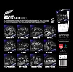 Alternative view of All Blacks OFFICIAL | 2026 12 x 24 Inch (Hanging) Monthly Square Wall Calendar | Plastic-Free | BrownTrout | Rugby Sport