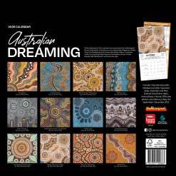 Alternative view of Australian Dreaming | 2026 12 x 24 Inch (Hanging) Monthly Square Wall Calendar | Plastic-Free | BrownTrout | Aboriginal Art