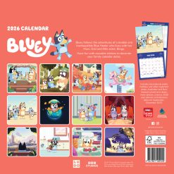 Alternative view of Bluey | 2026 12 x 24 Inch (Hanging) Monthly Square Wall Calendar | Plastic-Free | BrownTrout | Kids Cartoon Drawings