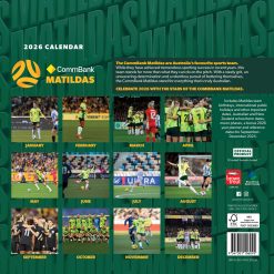 Alternative view of Matildas | 2026 12 x 24 Inch (Hanging) Monthly Square Wall Calendar | Plastic-Free | BrownTrout | National Football Team