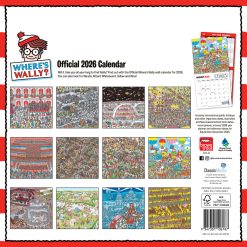 Alternative view of Where's Wally OFFICIAL | 2026 12 x 24 Inch (Hanging) Monthly Square Wall Calendar | Plastic-Free | BrownTrout | Kids Children Entertainment