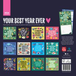 Alternative view of Your Best Year Ever | 2026 12 x 24 Inch (Hanging) Monthly Square Wall Calendar | Plastic-Free | BrownTrout | Inspirational Motivational