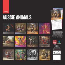 Alternative view of Aussie Animals - Move with the Groove | 2026 12 x 24 Inch (Hanging) Monthly Square Wall Calendar | Plastic-Free | BrownTrout | Animals Nature Wildlife