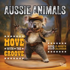 Aussie Animals - Move with the Groove | 2026 12 x 24 Inch (Hanging) Monthly Square Wall Calendar | Plastic-Free | BrownTrout | Animals Nature Wildlife