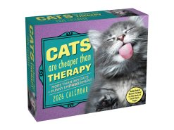 Cats Are Cheaper Than Therapy 2026 Day-to-Day Desk Calendar