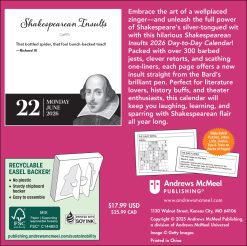 Alternative view of Shakespearean Insults 2026 Day-to-Day Desk Calendar