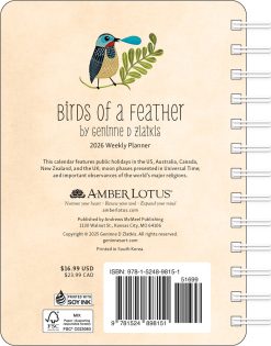 Alternative view of Birds of a Feather 2026 Weekly Planner Calendar