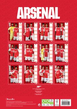 Alternative view of Arsenal FC 2026 A3 Wall Calendar