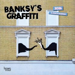 Banksy's Graffiti OFFICIAL | 2026 7 x 14 Inch (Hanging) Monthly Mini Wall Calendar | BrownTrout | Drawings Street Art Design