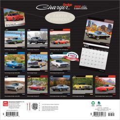 Alternative view of Dodge Charger OFFICIAL | 2026 12 x 24 Inch (Hanging) Monthly Square Wall Calendar | Foil Stamped Cover | Plastic-Free | BrownTrout | American Muscle Motor Car