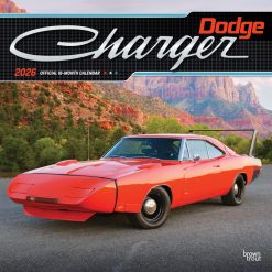 Dodge Charger OFFICIAL | 2026 12 x 24 Inch (Hanging) Monthly Square Wall Calendar | Foil Stamped Cover | Plastic-Free | BrownTrout | American Muscle Motor Car