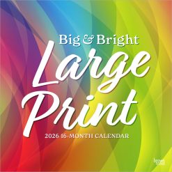 Big & Bright Large Print | 2026 12 x 24 Inch (Hanging) Monthly Square Wall Calendar | Matte Paper | Plastic-Free | BrownTrout | Easy to See Large Font