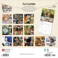 Alternative view of Cat Lovers | 2026 12 x 24 Inch (Hanging) Monthly Square Wall Calendar | Foil Stamped Cover | Plastic-Free | BrownTrout | Animals Domestic Kittens Feline