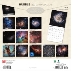 Alternative view of Hubble Space Telescope | 2026 12 x 24 Inch (Hanging) Monthly Square Wall Calendar | Foil Stamped Cover | Plastic-Free | BrownTrout | Science Astronomy Technology