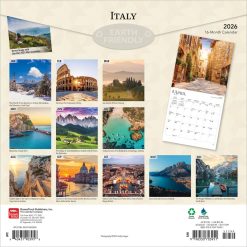 Alternative view of Italy | 2026 12 x 24 Inch (Hanging) Monthly Square Wall Calendar | Plastic-Free | BrownTrout | Scenic Travel Europe Italian Venice Rome