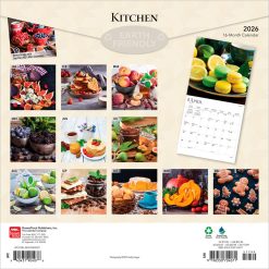 Alternative view of Kitchen | 2026 12 x 24 Inch (Hanging) Monthly Square Wall Calendar | Plastic-Free | BrownTrout | Cooking Home