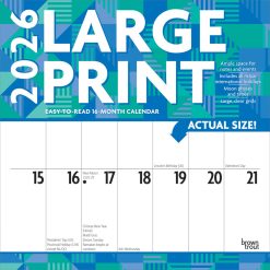 Large Print | 2026 12 x 24 Inch (Hanging) Monthly Square Wall Calendar | Matte Paper | Plastic-Free | BrownTrout | Easy to See Large Font