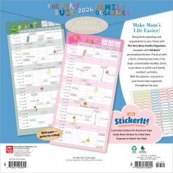 Alternative view of The Very Busy Family Organizer | 2026 12 x 24 Inch (Hanging) Monthly Square Wall Calendar | Matte Paper and Sticker Sheet | Plastic-Free | BrownTrout | Planner Scheduler
