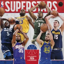 NBA Superstars 2026 Square Wall Calendar