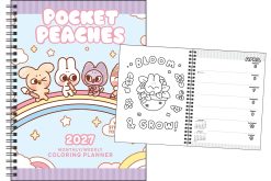 Pocket Peaches 2027 Monthly/Weekly Coloring Planner with Stickers to Color Diary