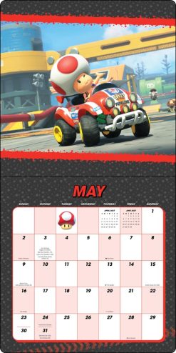 Mario Kart World 2027 Square with Bonus Stickers Wall Calendar - Image 4