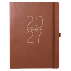 Brown 8 x 10 Vegan Leather 2027 Planner